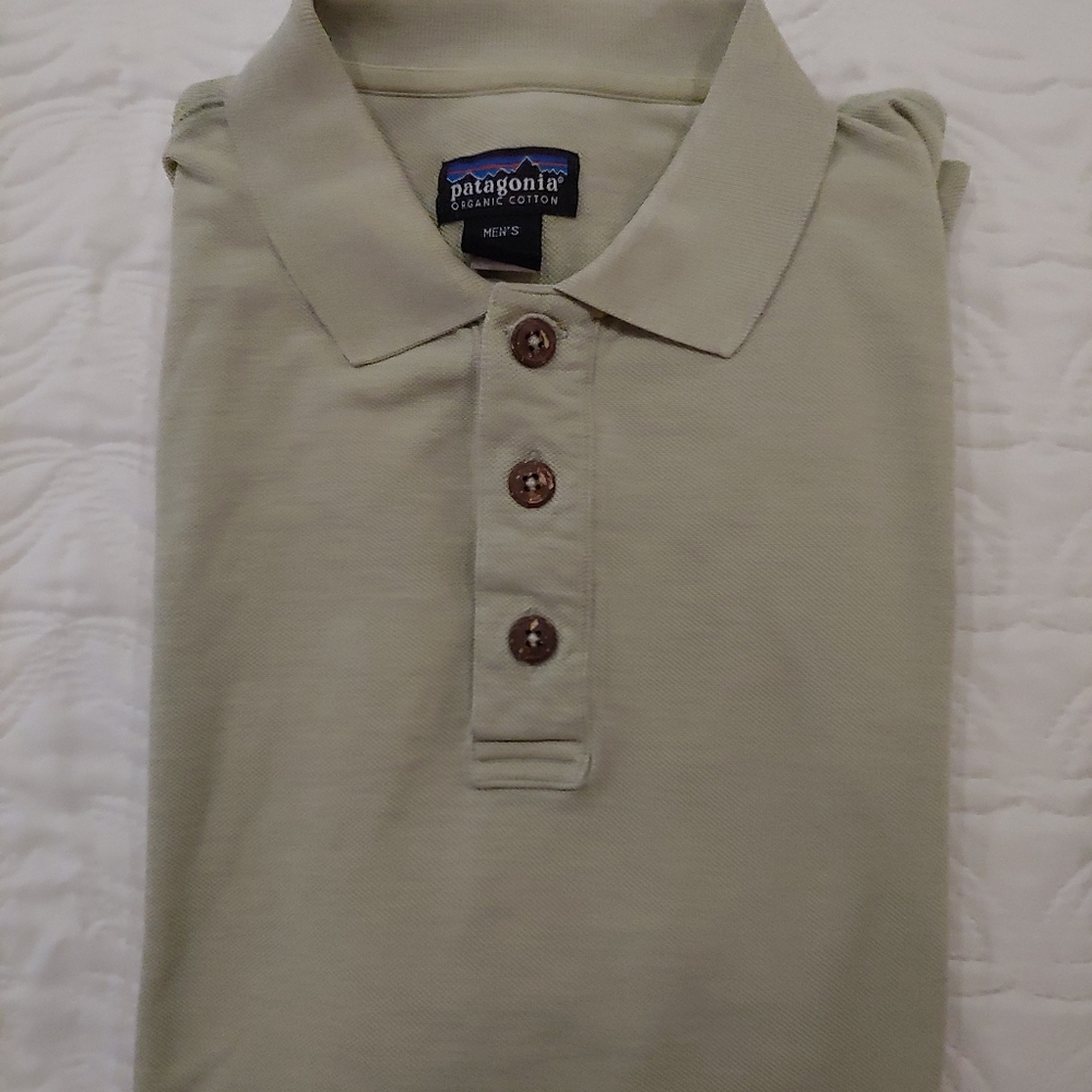 Patagonia Men Polo Large Short sleeves Moss Green